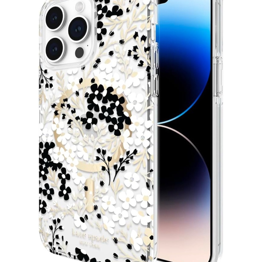 NIB♠️Kate Spade ♠️ iPhone 14 Pro Max or 15/14/13 iridescent glitter Design Case